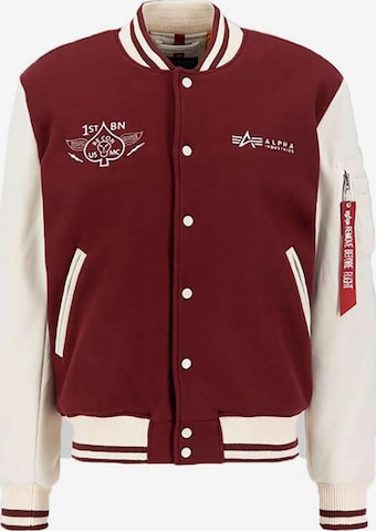 ALPHA INDUSTRIES Přechodná bunda 'Varsity Air Force' – červená: přední strana