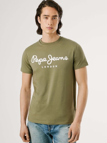 T-Shirt Pepe Jeans en vert : devant