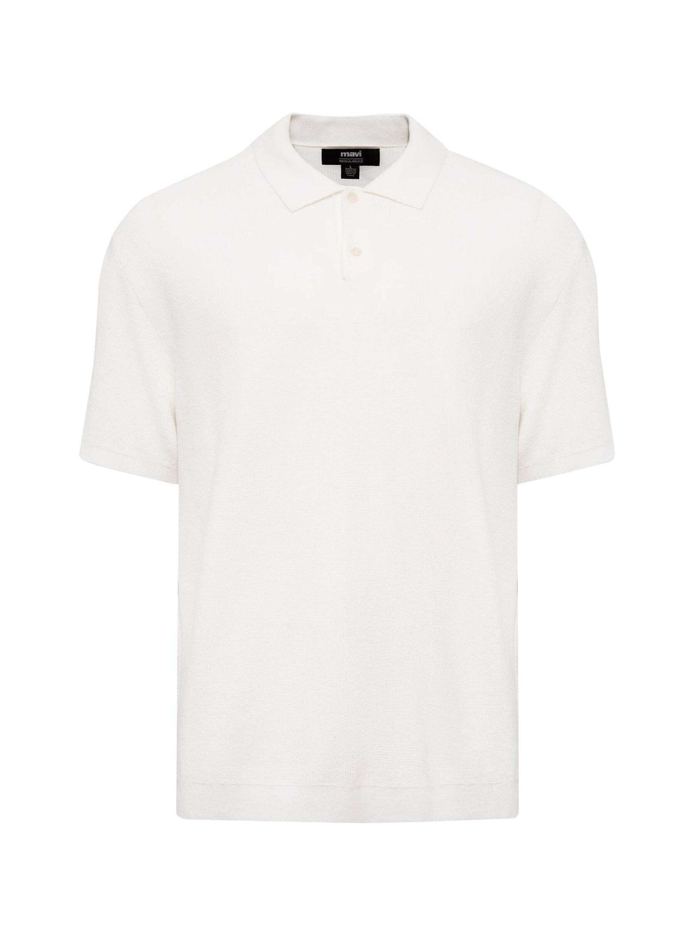 Mavi Shirt 'Polo Neck Knit' in White: front