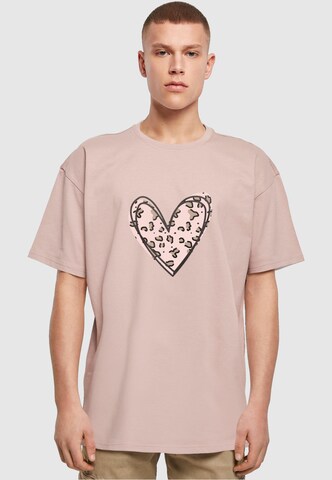 T-Shirt 'Valentines Day - Leopard Heart' Merchcode en rose : devant