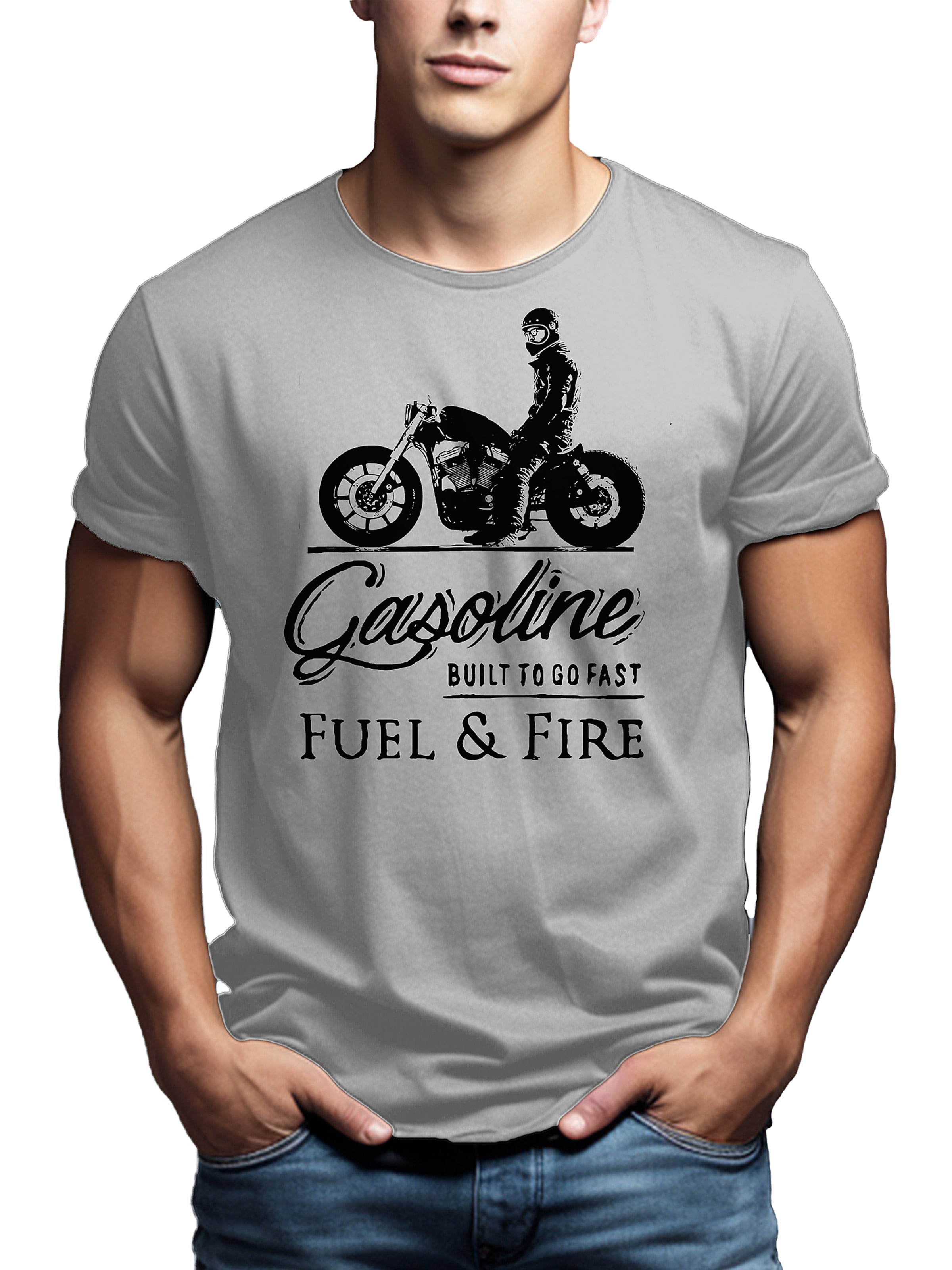 MAKAYA Shirt 'Gasoline Biker' in Grey