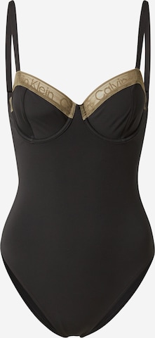 Calvin Klein Swimwear Badeanzug in Schwarz: predná strana