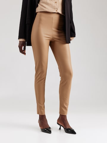 Max Mara Leisure Skinny Broek 'ECHO' in Bruin: voorkant