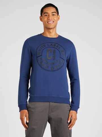 Sweat-shirt CAMP DAVID en bleu : devant