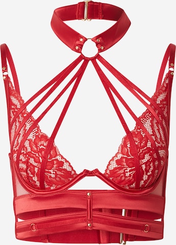 Hunkemöller High neck Rintaliivi 'Emmeline Up' värissä punainen: etupuoli