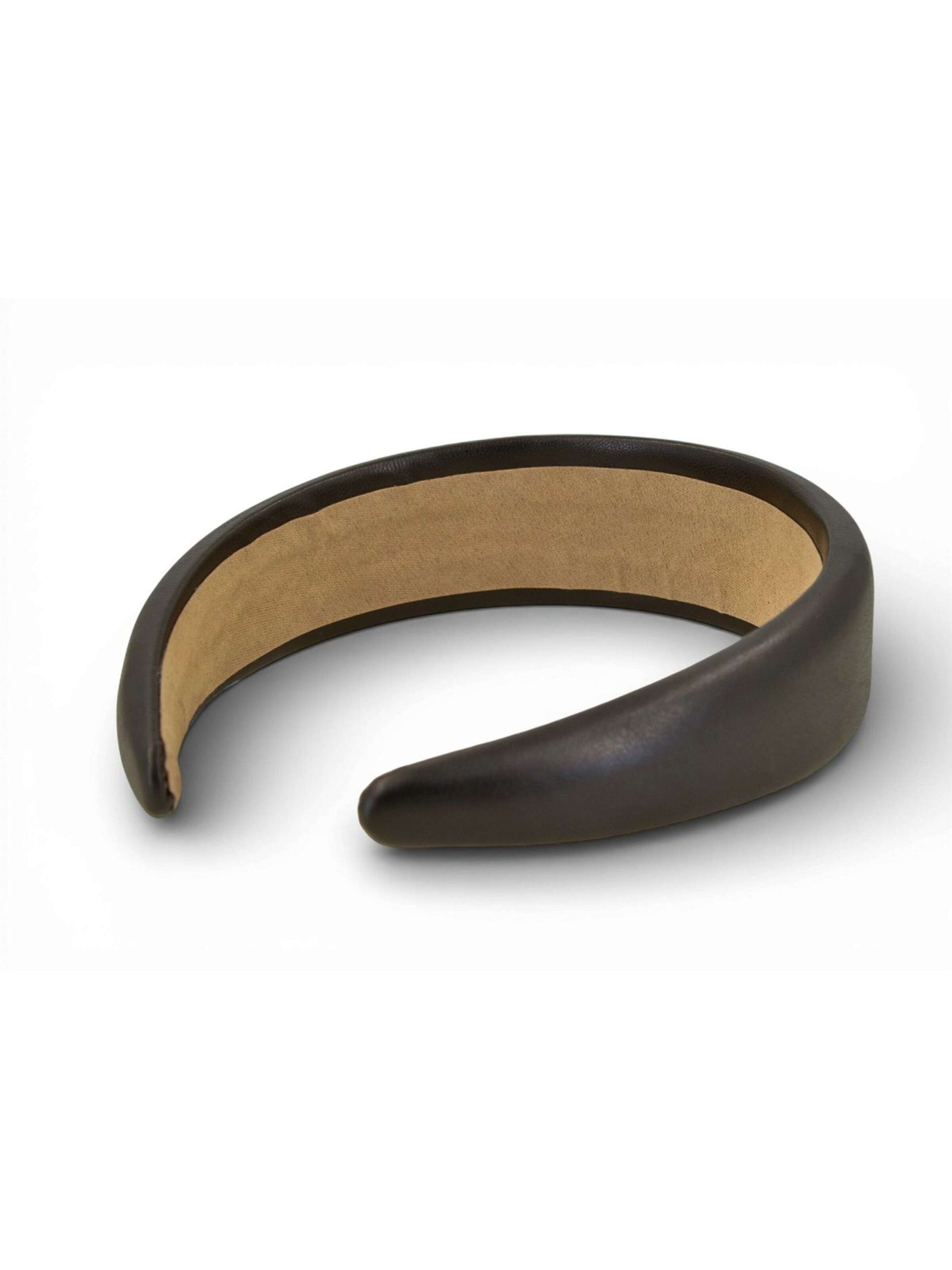 styleBREAKER Hair jewelry 'Haarreif Kunstleder Optik Breit' in Black