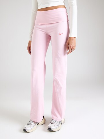 Nike Sportswear - Flared Calças em rosa: frente