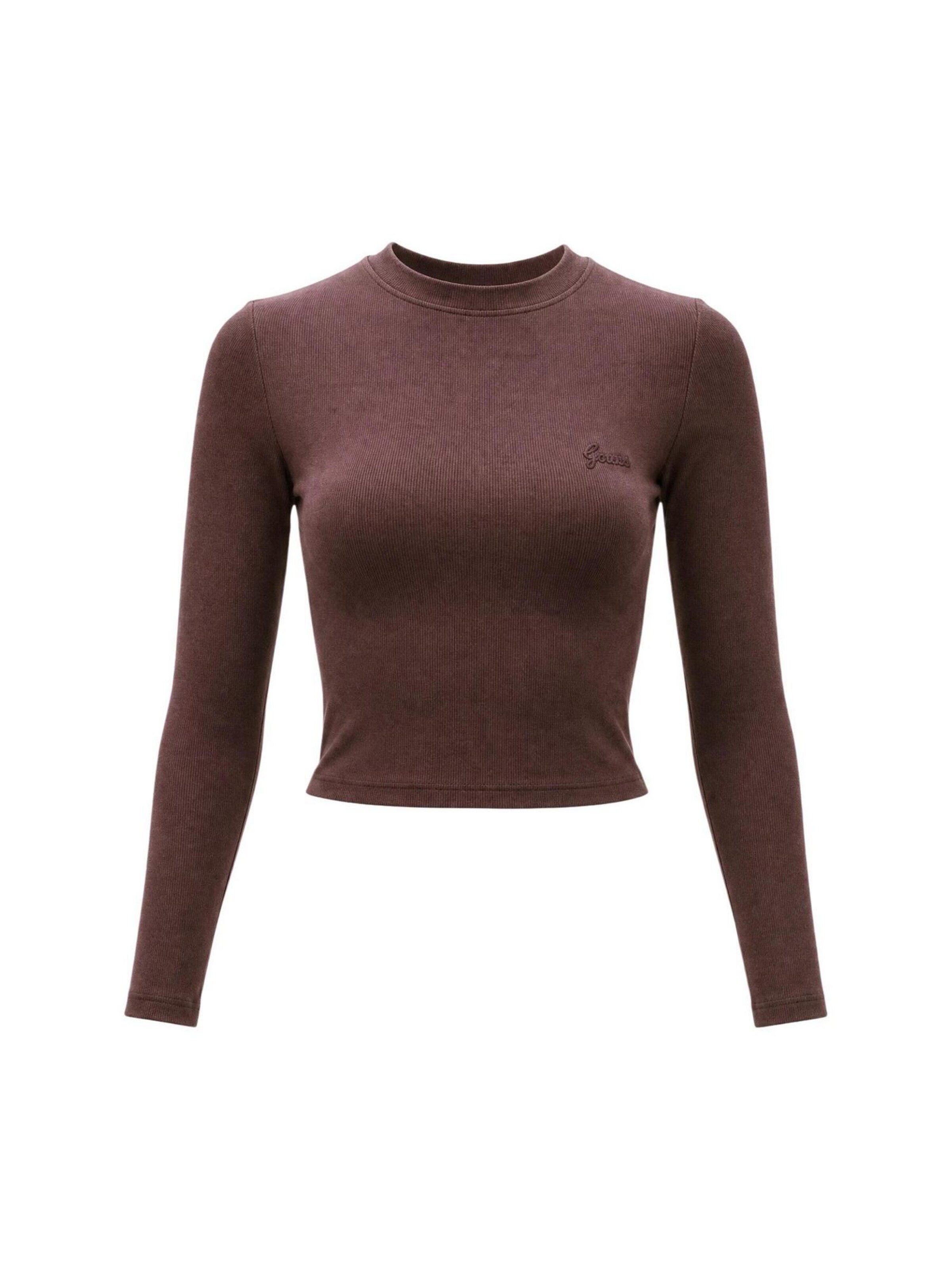 Top 'CHARA LONG SLEEVE KN V6YP05 K4260' di GUESS in marrone: frontale