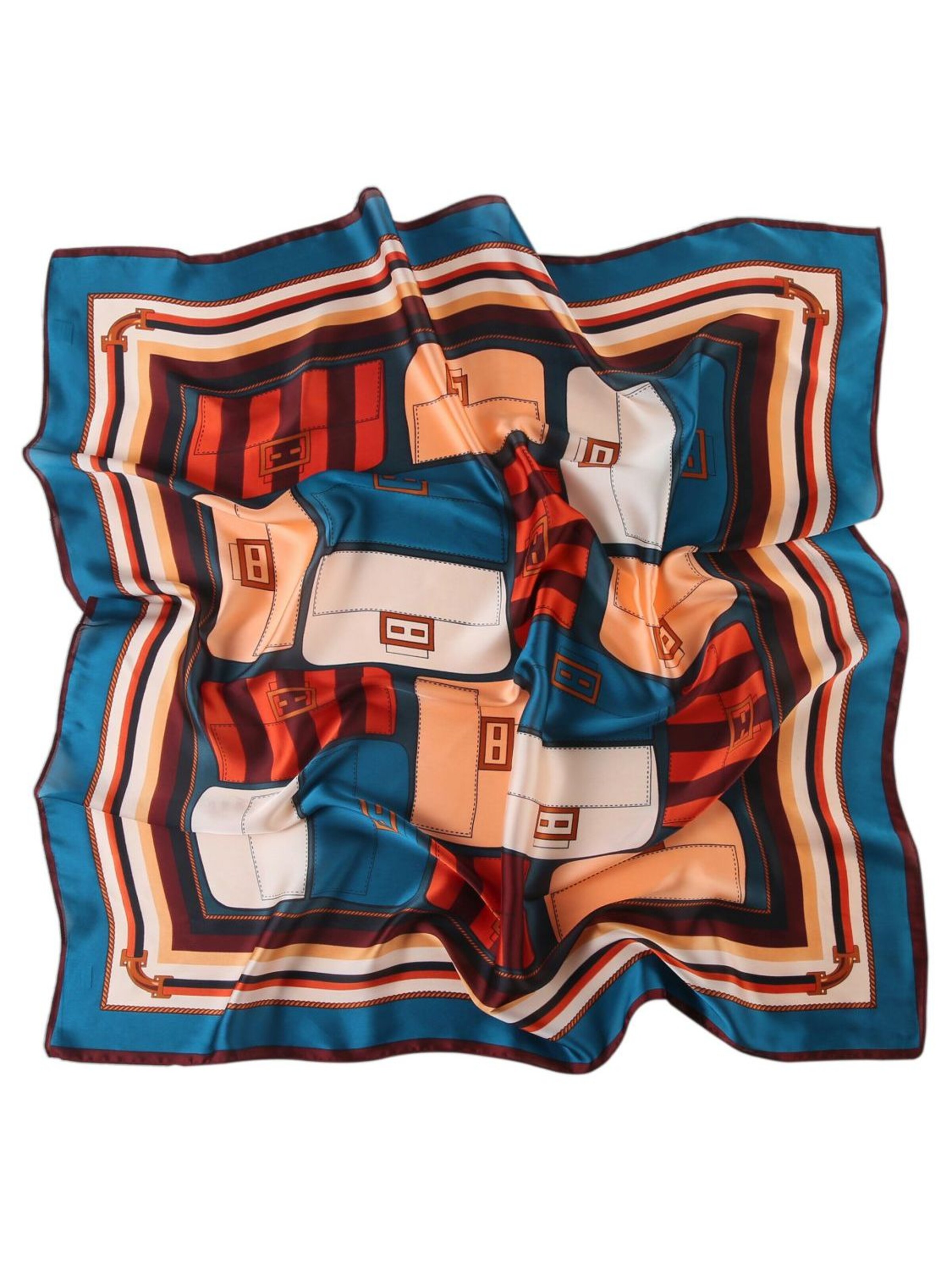 alberto cabale Sjaal 'Grand carré de Soie Inbox Zoé' in Blauw: voorkant