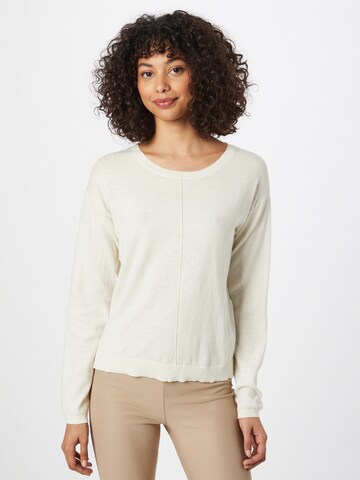 Cream Sweater 'Anva' in Beige: front