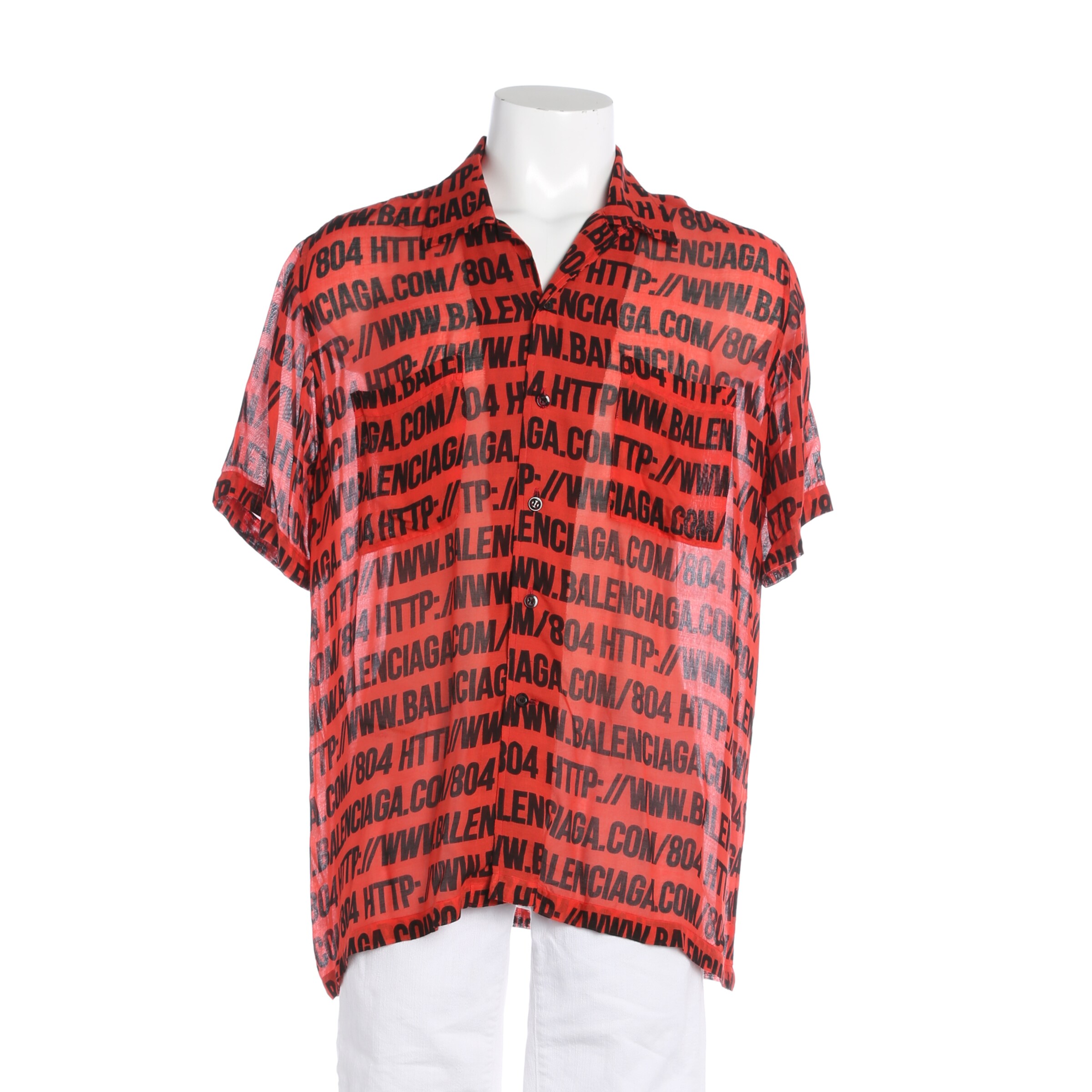 Balenciaga Button Up Shirt in M in Red, Item view