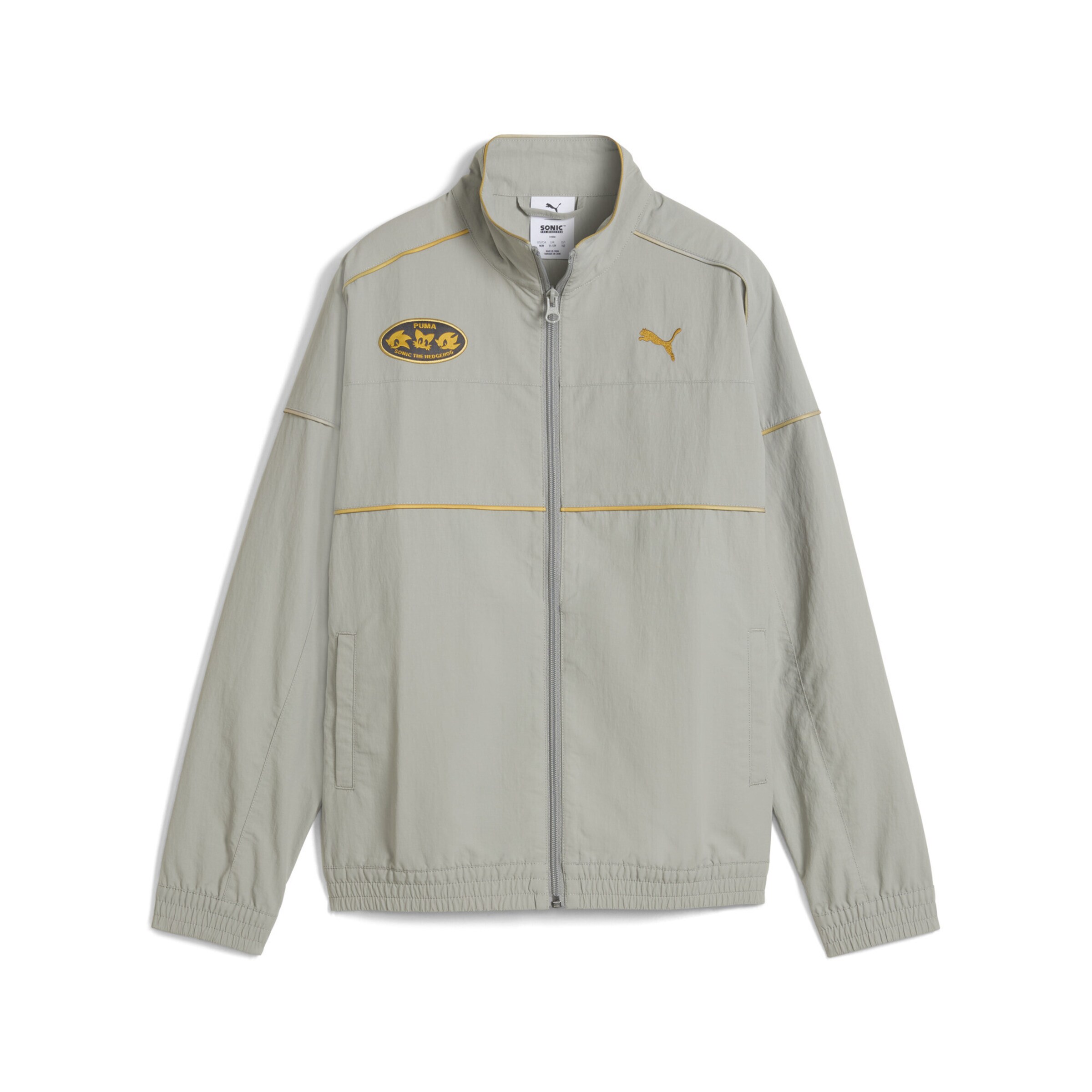 PUMA Jacke 'PUMA x SONIC THE HEDGEHOG' in Grau: Vorderseite