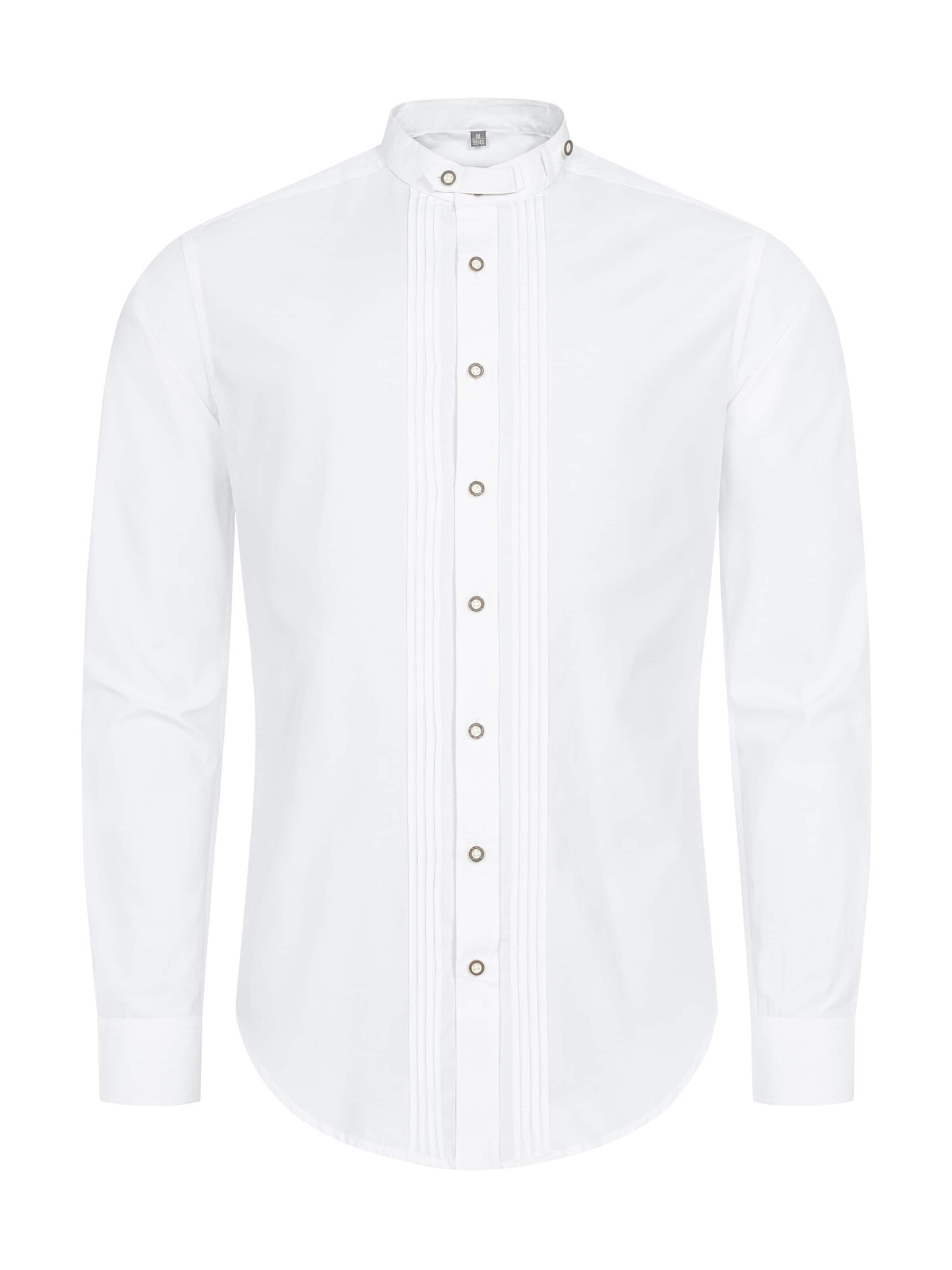 Trachtenhof Nübler Regular Fit Trachtenhemd 'Trachtenhemd langarm Joshua'‌‌‌‌‌‌‌‌‌ in Weiß: Vorderseite