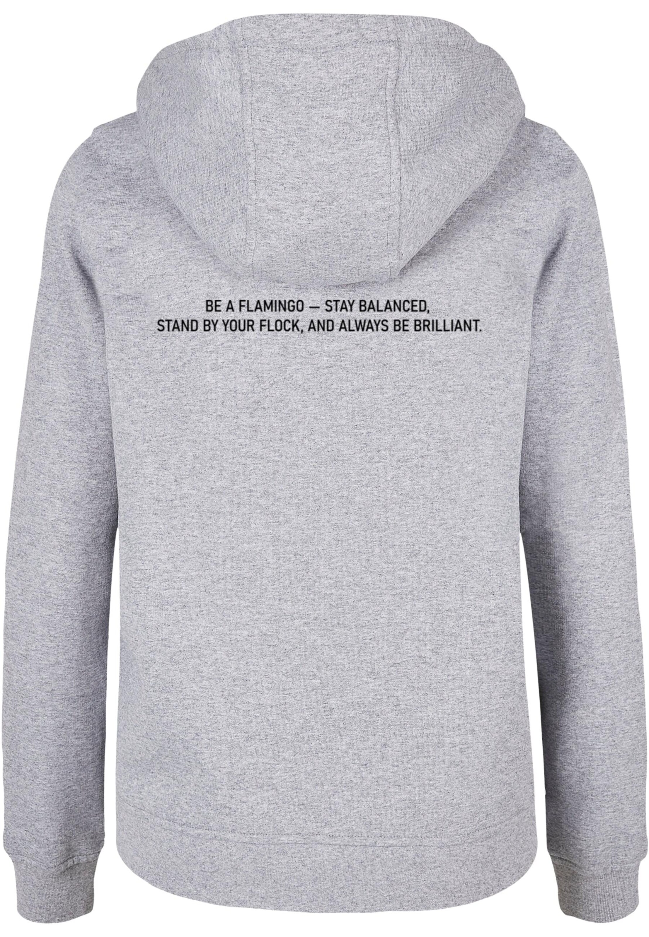 Sweat-shirt 'Flamingo' Merchcode en gris