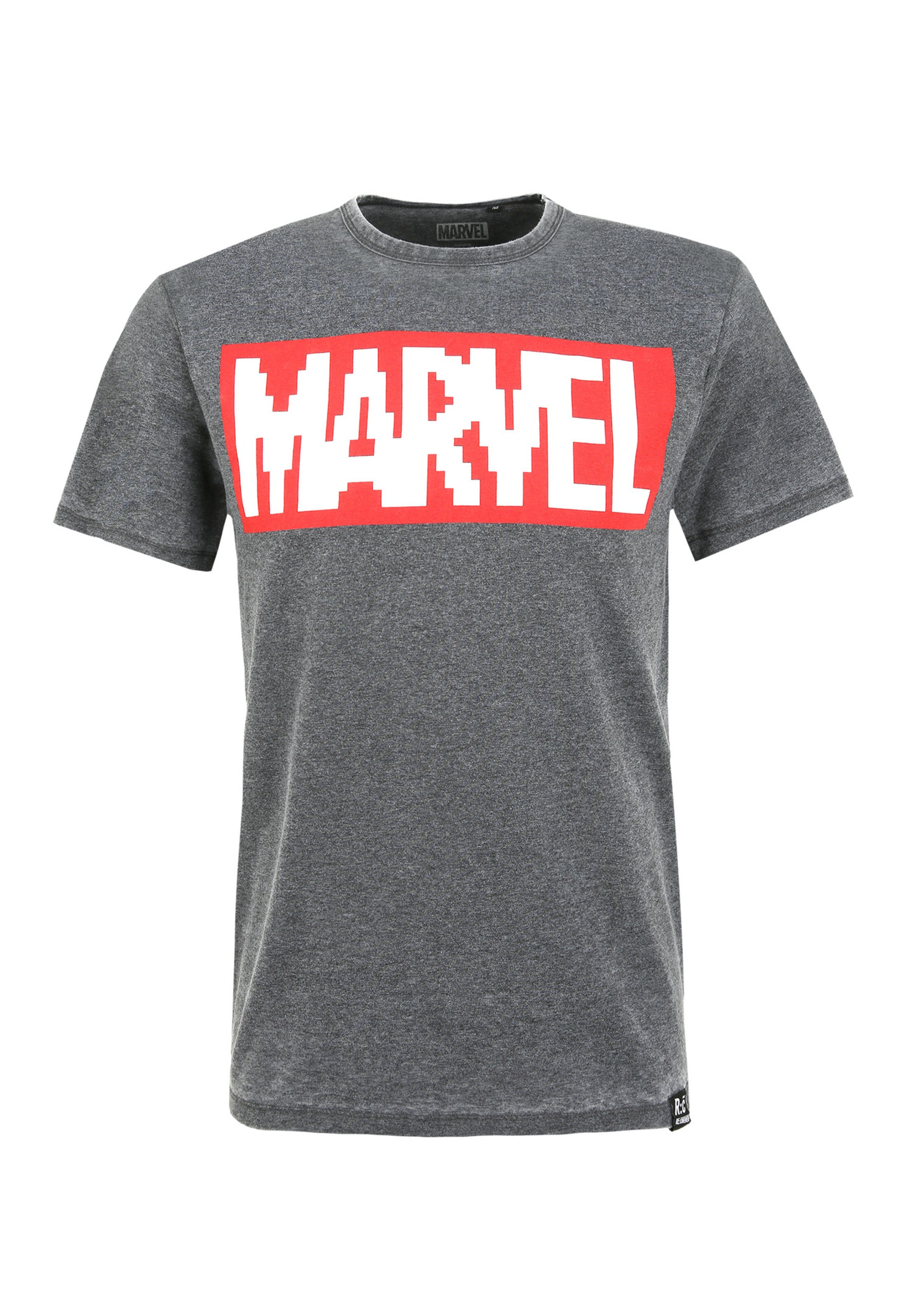 Recovered T-Shirt 'Marvel' in Grau: Vorderseite