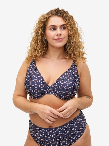Swim by ZizziT-shirt Bikini gornji dio 'Diya' - plava boja: prednji dio