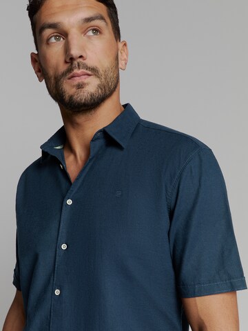 No Excess Regular fit Overhemd in Blauw
