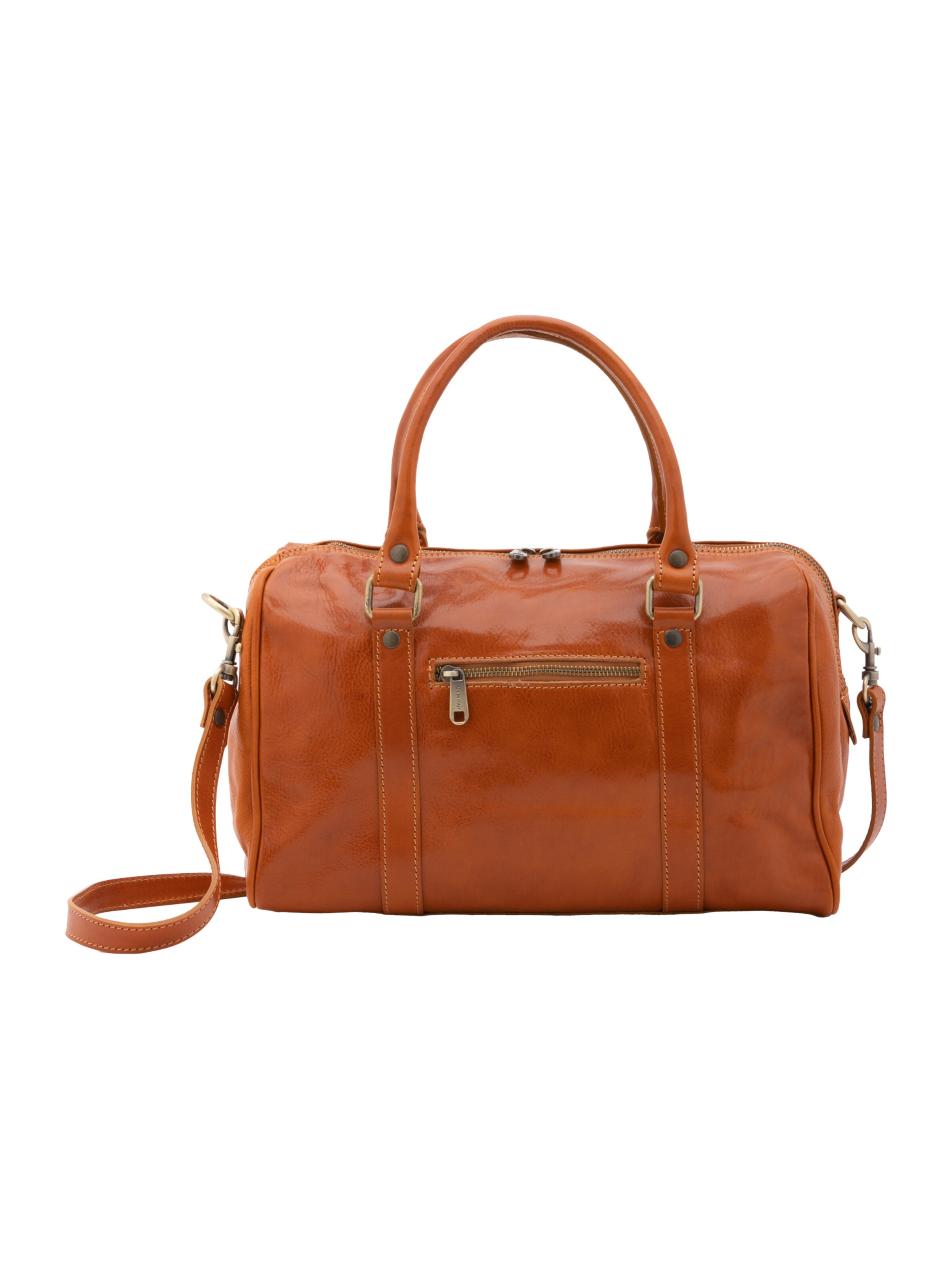 Borsa da viaggio 'Borsa a Bauletto Donna Pelle Vacchetta - Tracolla Rimovibile' di I Fratelli in beige: frontale