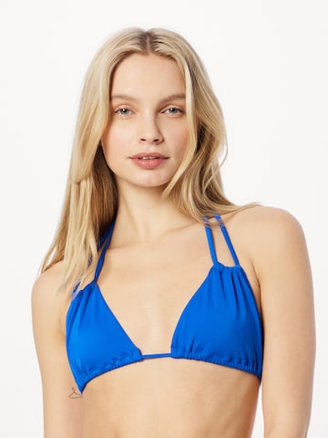 WEEKDAY Triangel Bikinitop in Blauw: voorkant