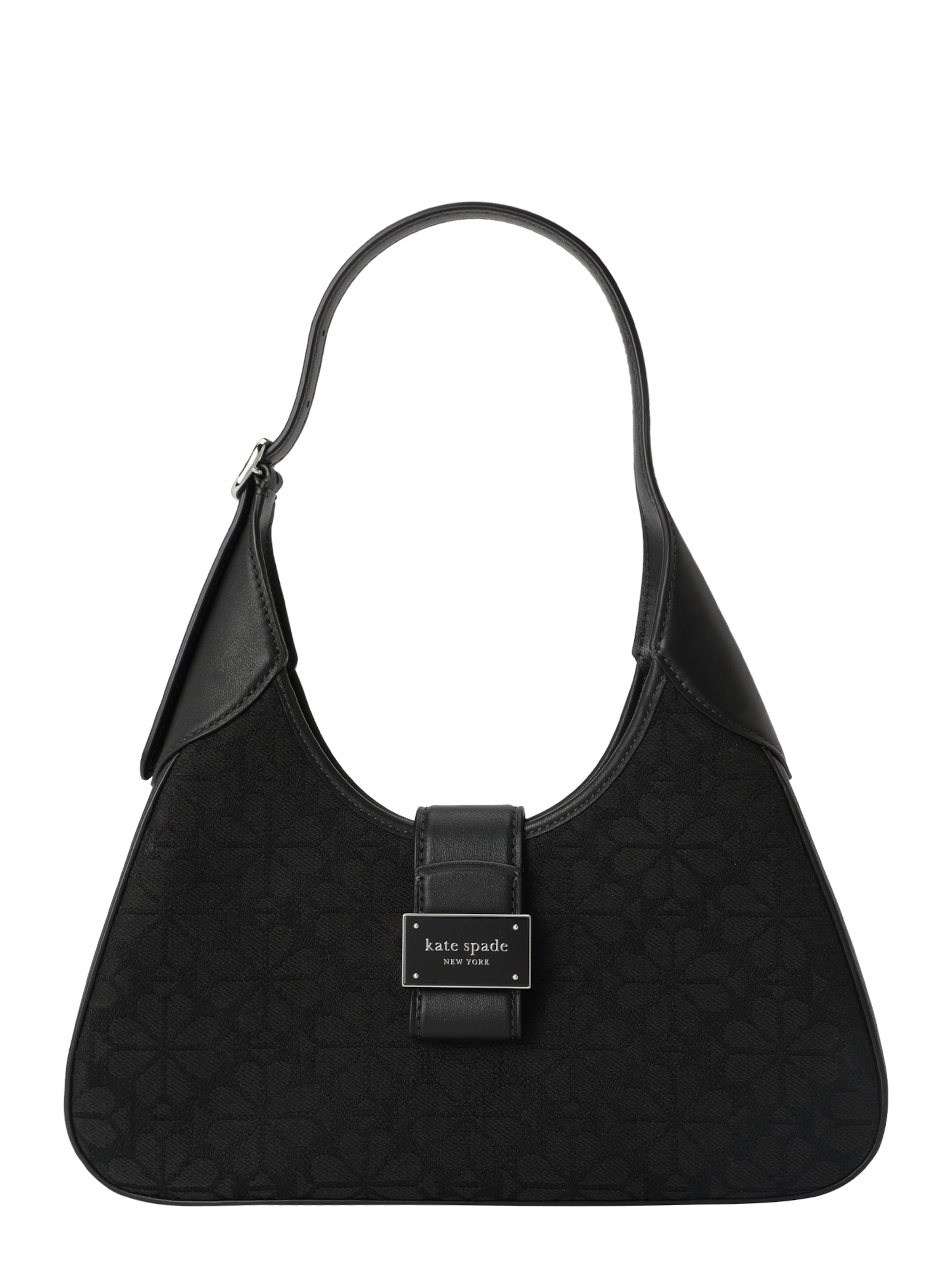 melns Kate Spade Pleca soma 'Spade Flower Jacquard Nouveau Shoulder Bag': no priekšpuses