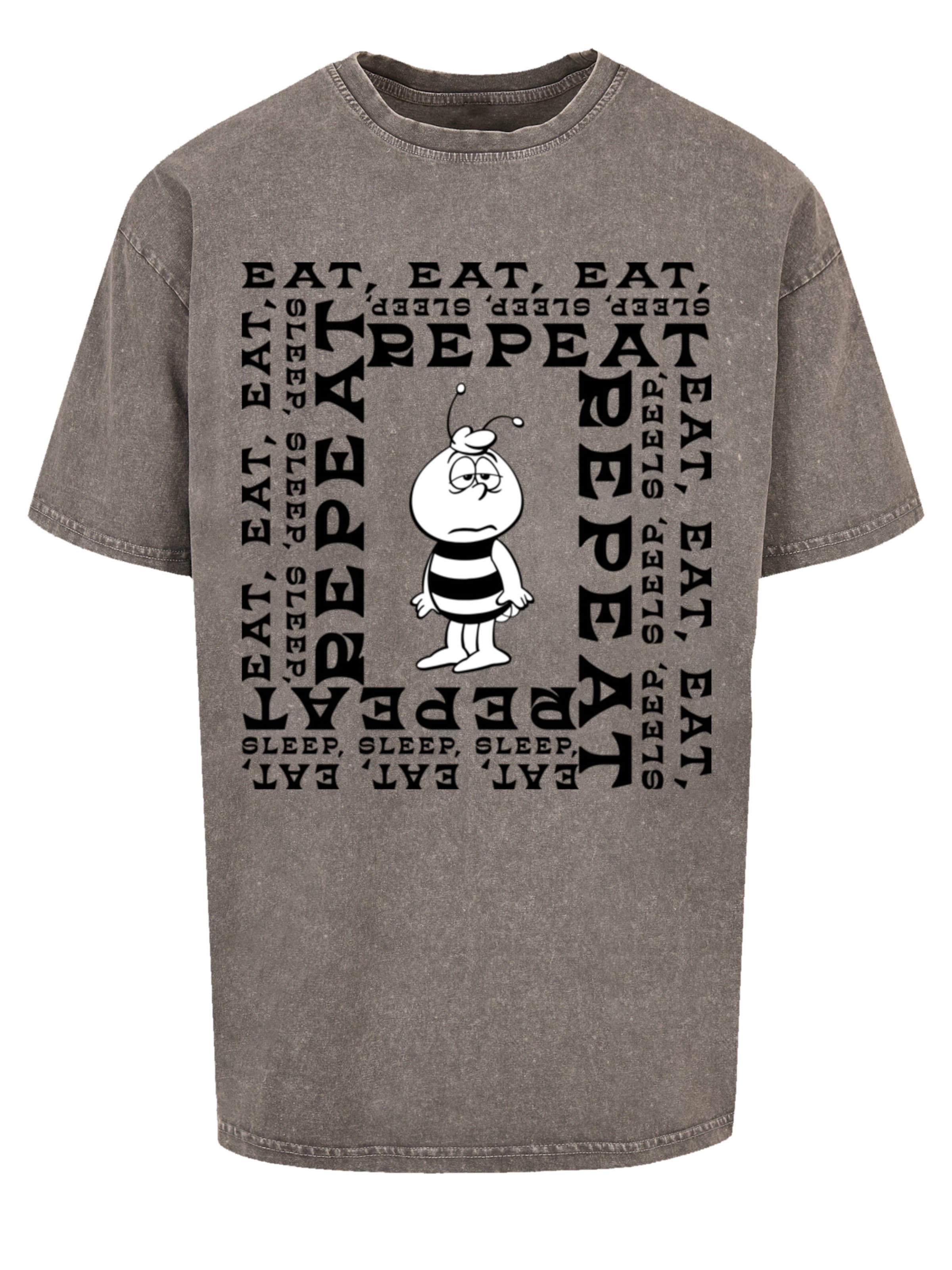 F4NT4STIC Shirt 'Heroes of Childhood' in Grijs: voorkant