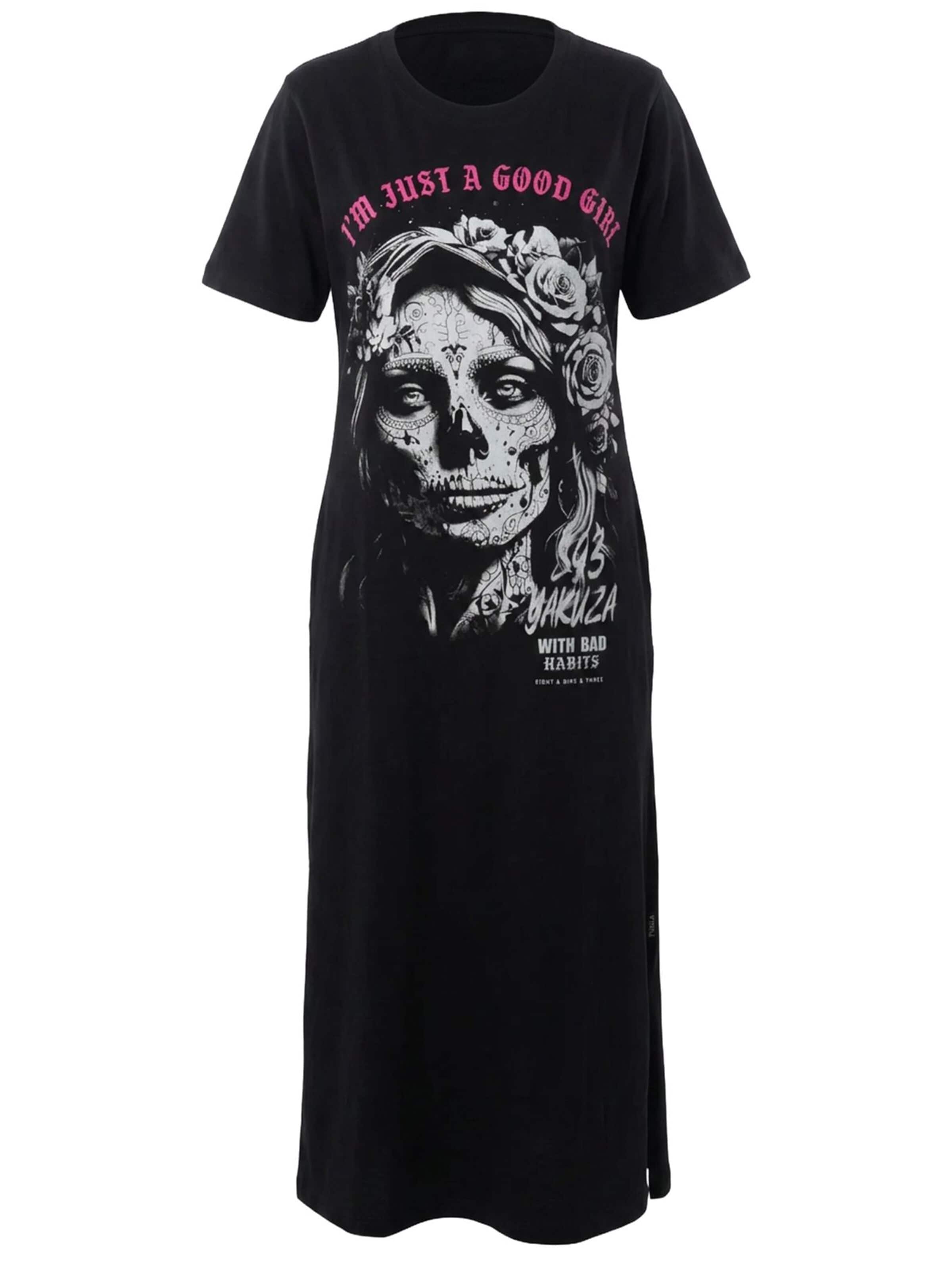 Yakuza Shirt Dress 'Good Girls' in Black: front