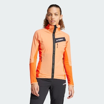 ADIDAS TERREX Funktionsfleecejacke 'Techrock' in Orange: predná strana