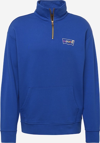 LEVI'S ® Sweatshirt 'RLXD Graphic 1/4 Zip Pkt' in Blauw: voorkant