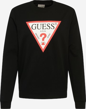GUESS Sweatshirt 'AUDLEY' in Zwart: voorkant