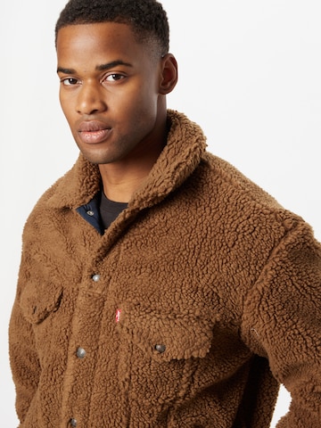 LEVI'S ® Between-Season Jacket 'Vintage Fit Sherpa Trucker' in Brown