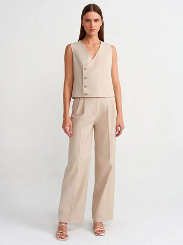 Dilvin Wide leg Pants in Beige: front