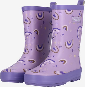 ZigZag Rubber Boots 'Gemus' in Purple