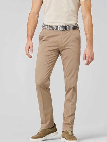 Coupe slim Pantalon chino 'Oslo' MEYER en marron : devant