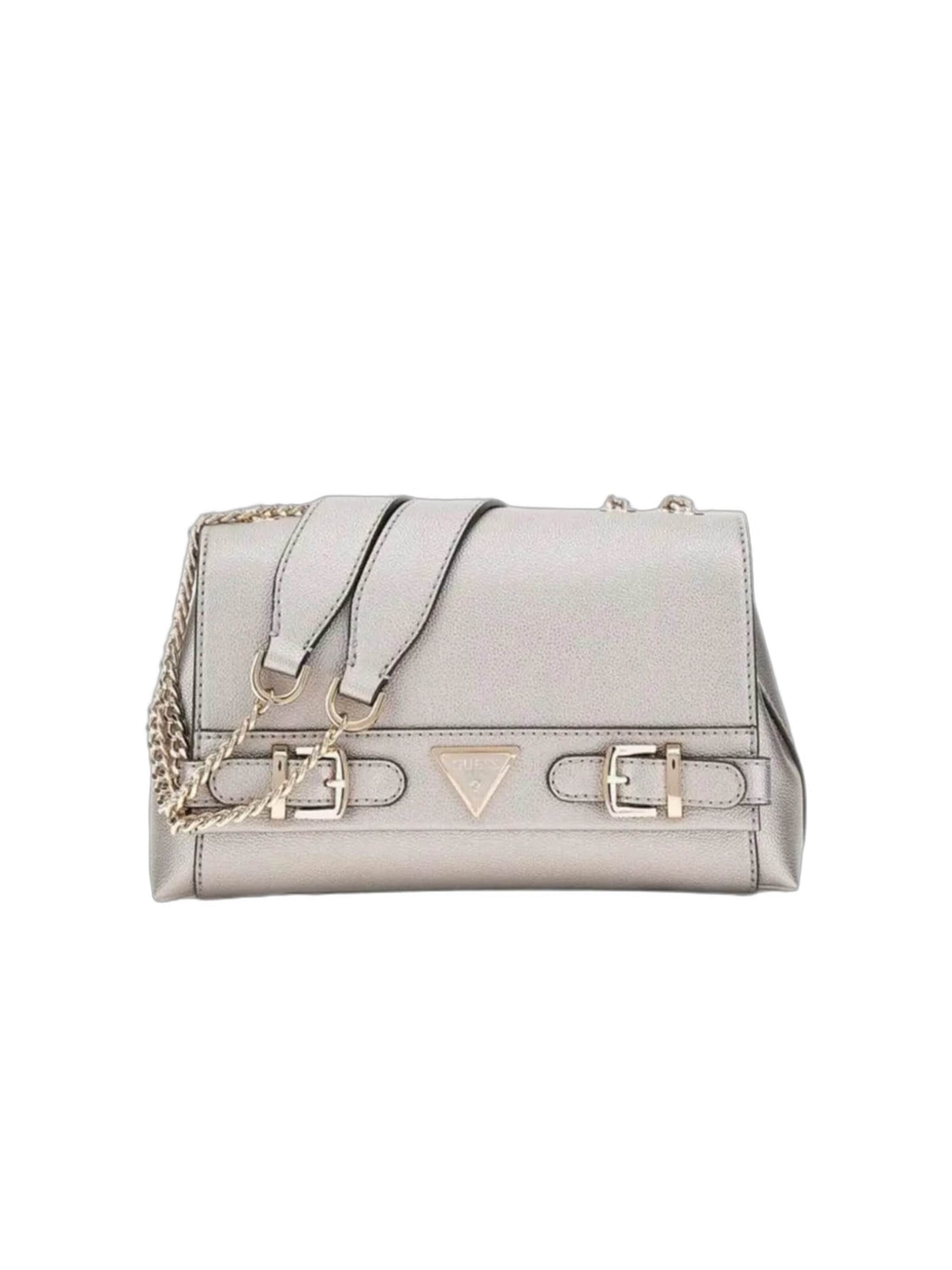 GUESS Kézitáska 'Guess Sac Bandoulière Eco Ali Luxury Satch Pewter' - ezüst: elől