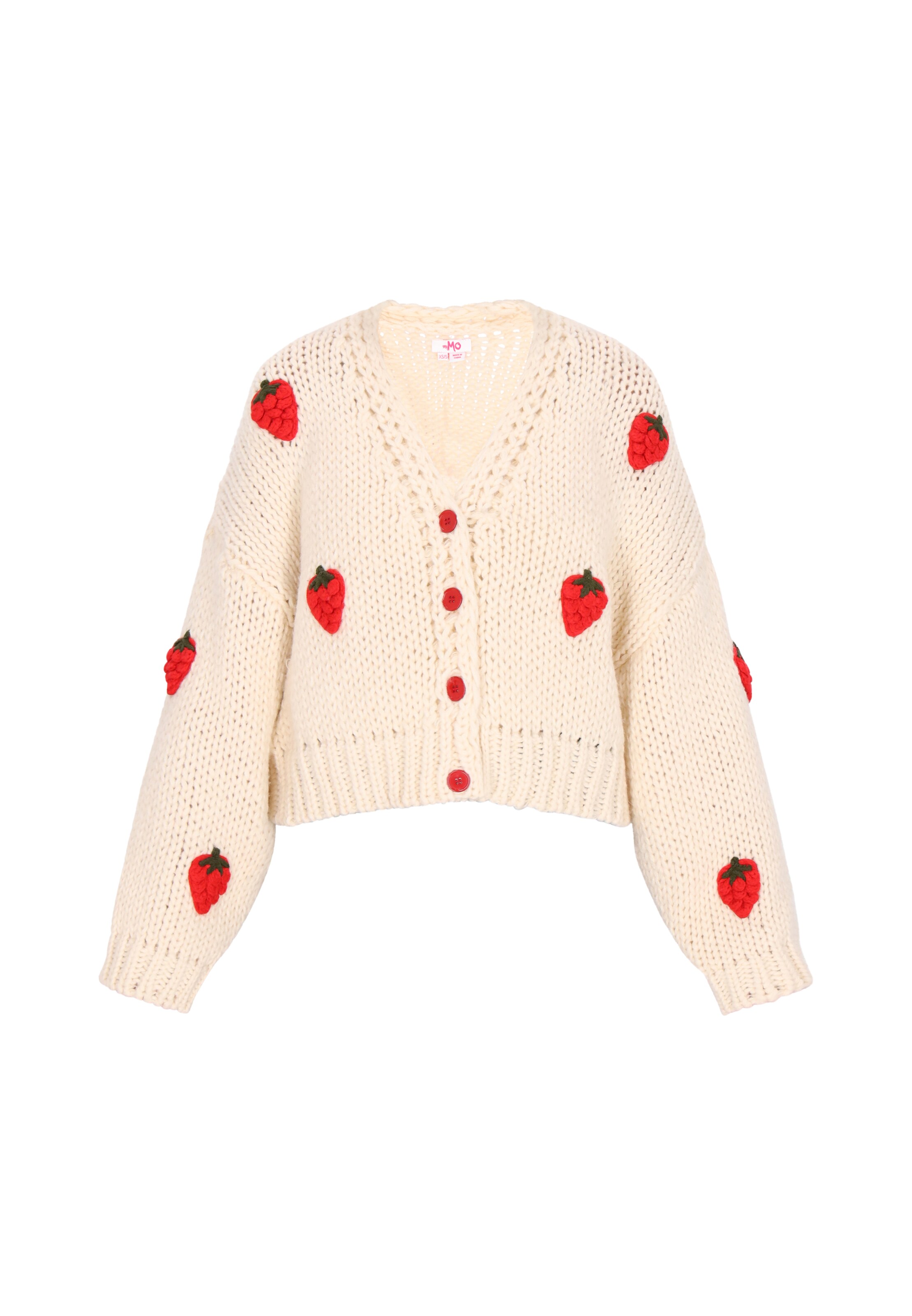 MYMO Strickjacke 'Young Fashion' in Weiß: Vorderseite