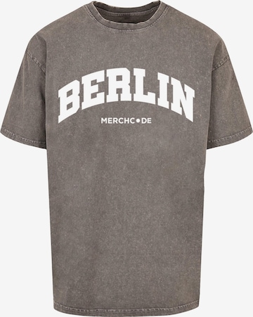 Merchcode T-Shirt 'Berlin Wording' in Grau: predná strana