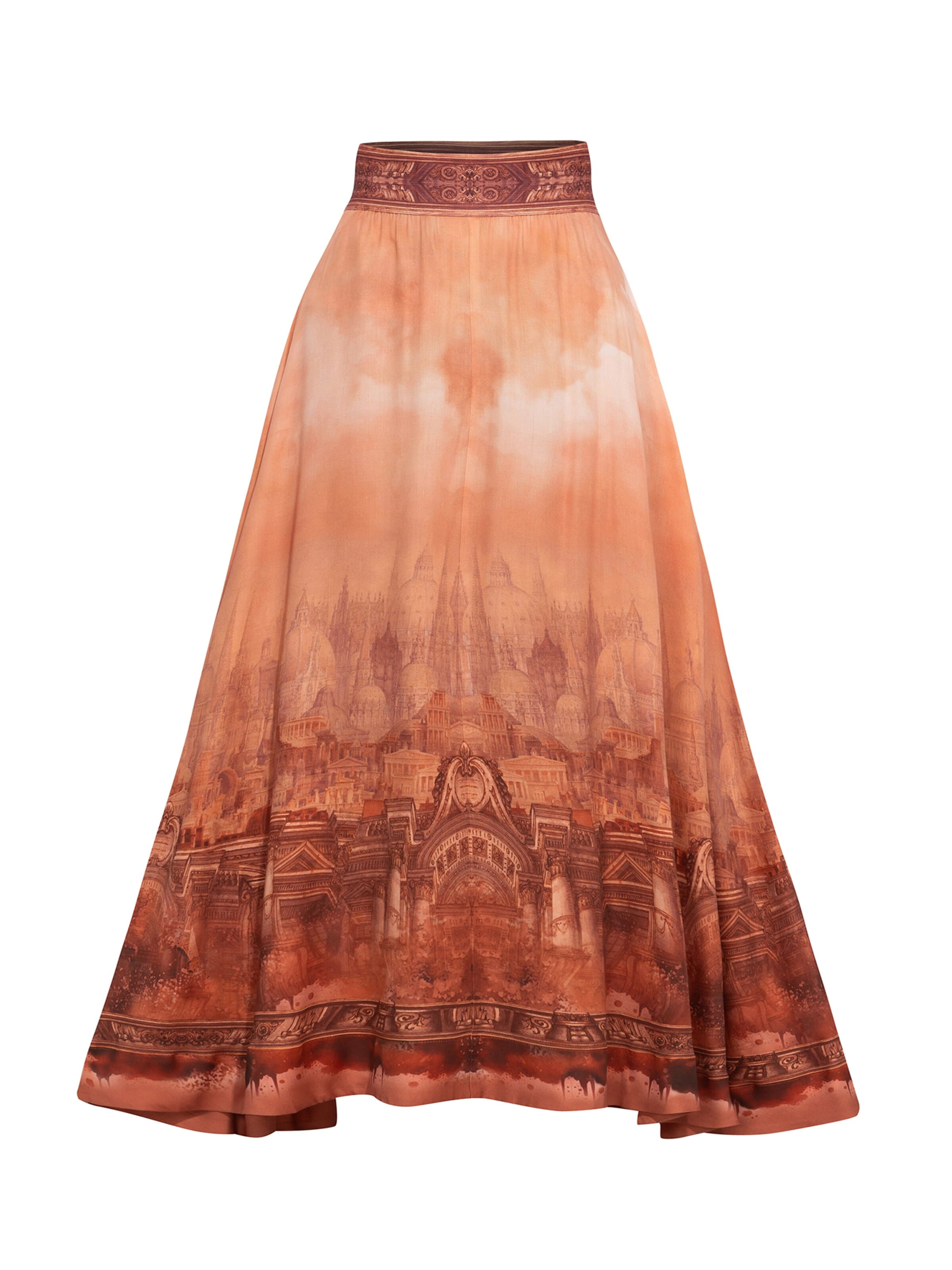 JIORO Skirt 'Ancient Town' in Orange: front
