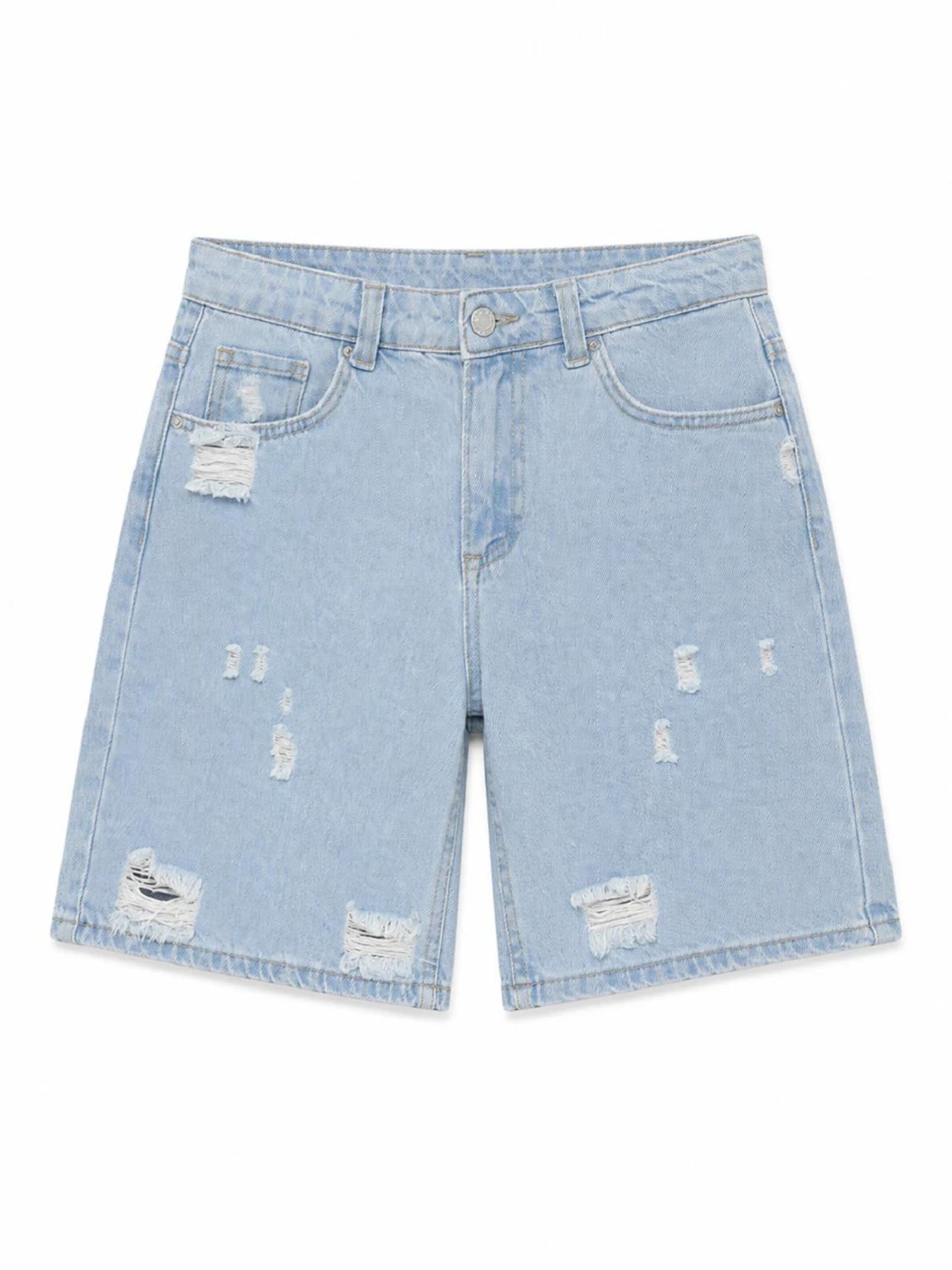 IT'S BASIC Baggy Jeans 'BAGGY MINI DENIM SHORT'‌‌‌‌‌‌‌ in Blau