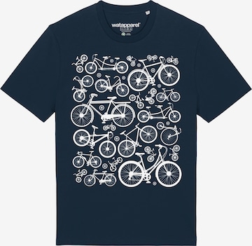 Watapparel T-Shirt 'Fahrräder' in Blau: Vorderseite