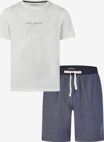 Phil & Co. Berlin Pajama short 'Phil & Co Heren Shortama Korte Pyjama Set' in White: front