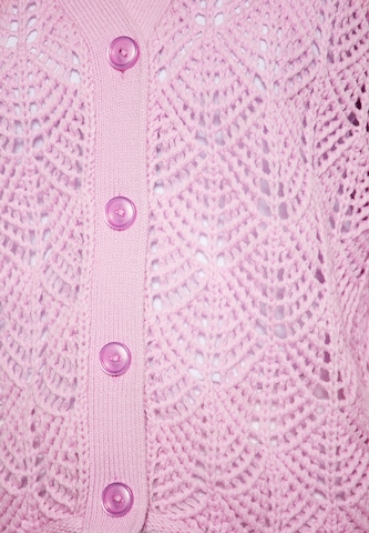 Cardigan swirly en rose