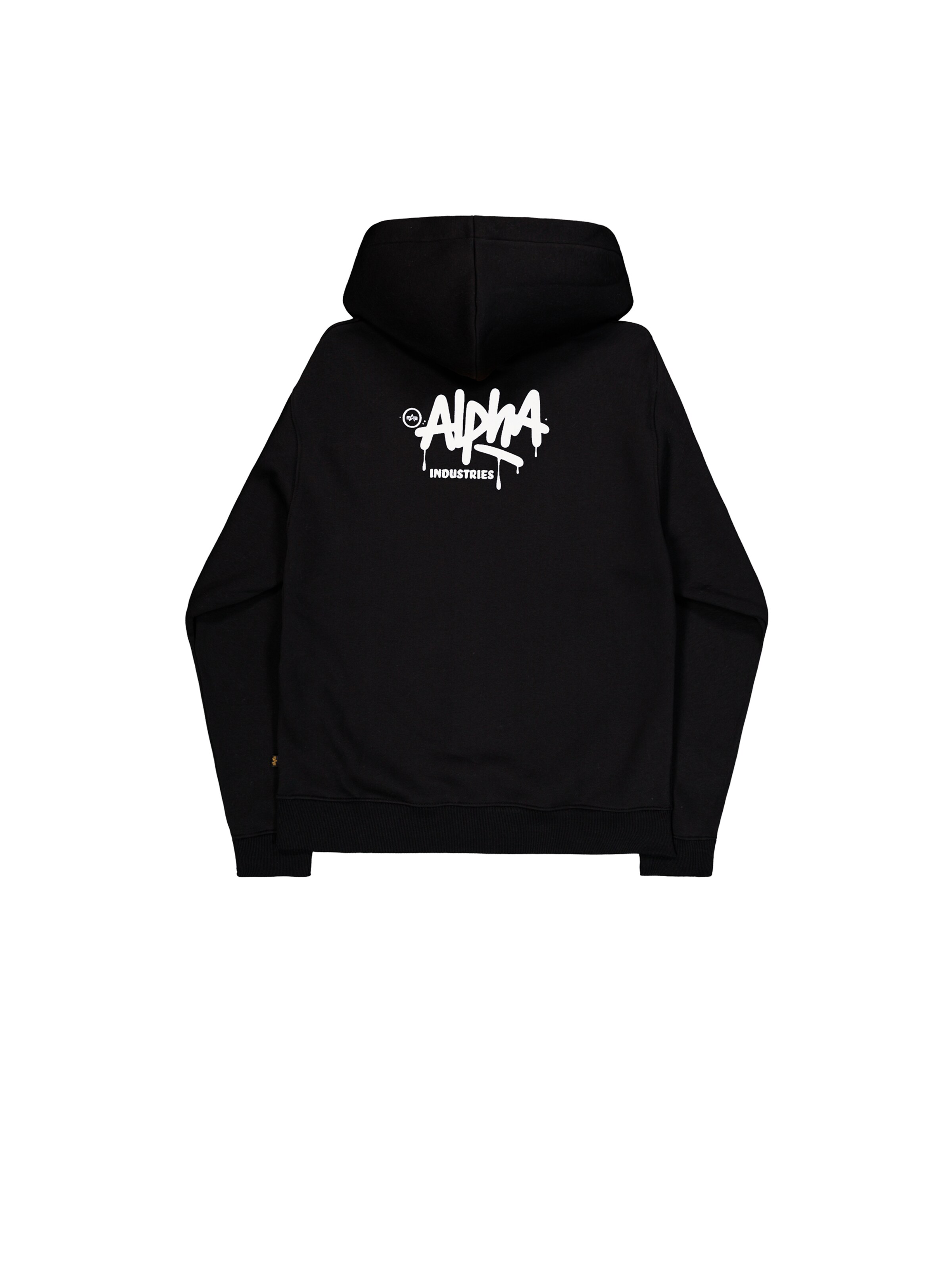 ALPHA INDUSTRIES Sweatshirt 'Signature Hoodie' in Black: front