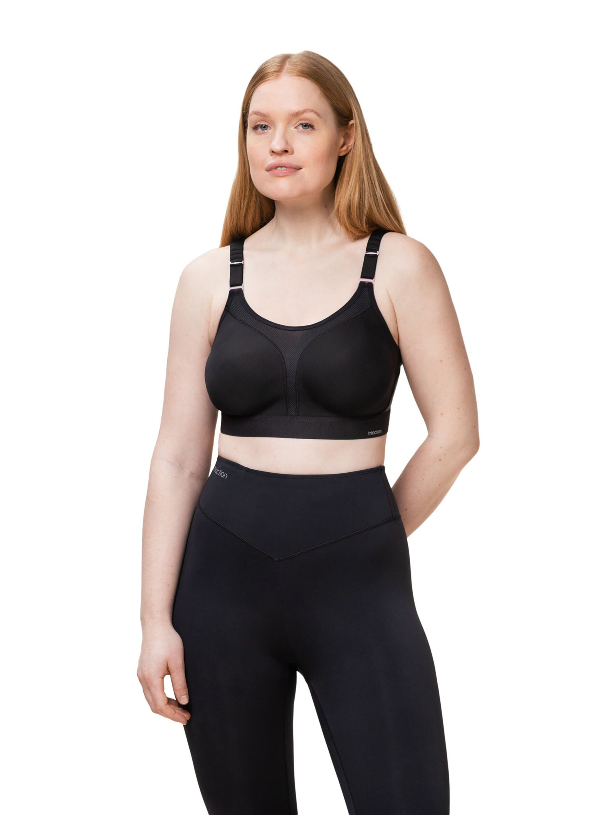 Triumph Triaction Bustier Sport bh ' Triaction Extreme Lite ' in Zwart: voorkant