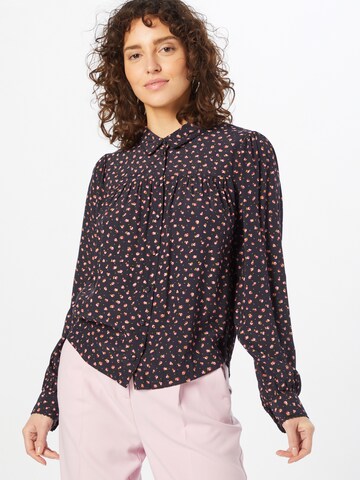 Atelier Rêve Blouse 'BISOUS' in Blue: front