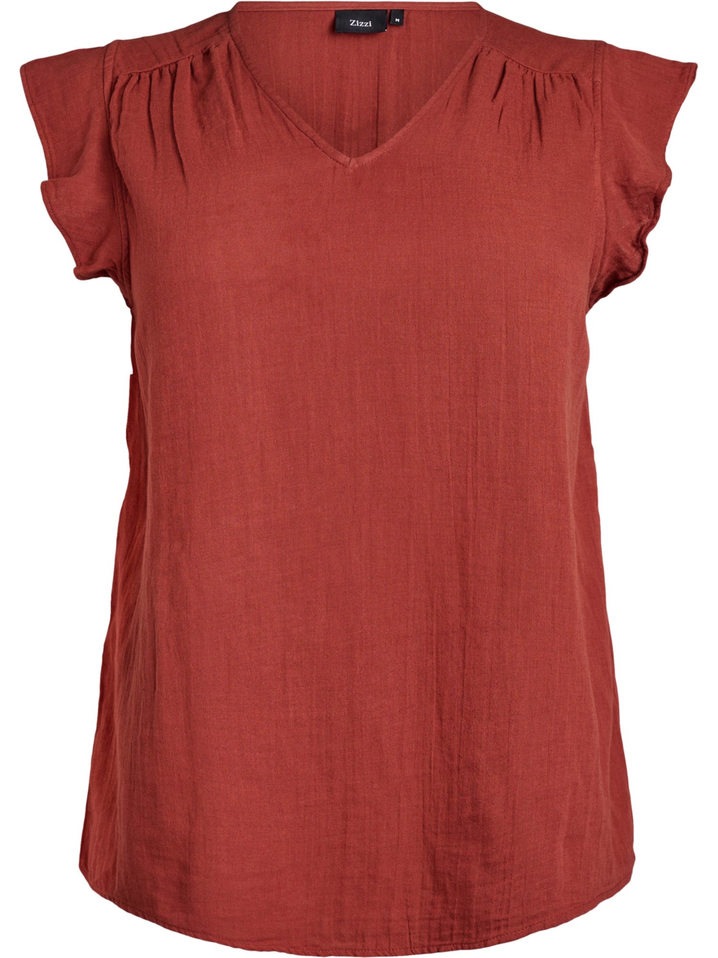 Camicia da donna 'Vvivu' di Zizzi in rosso: frontale