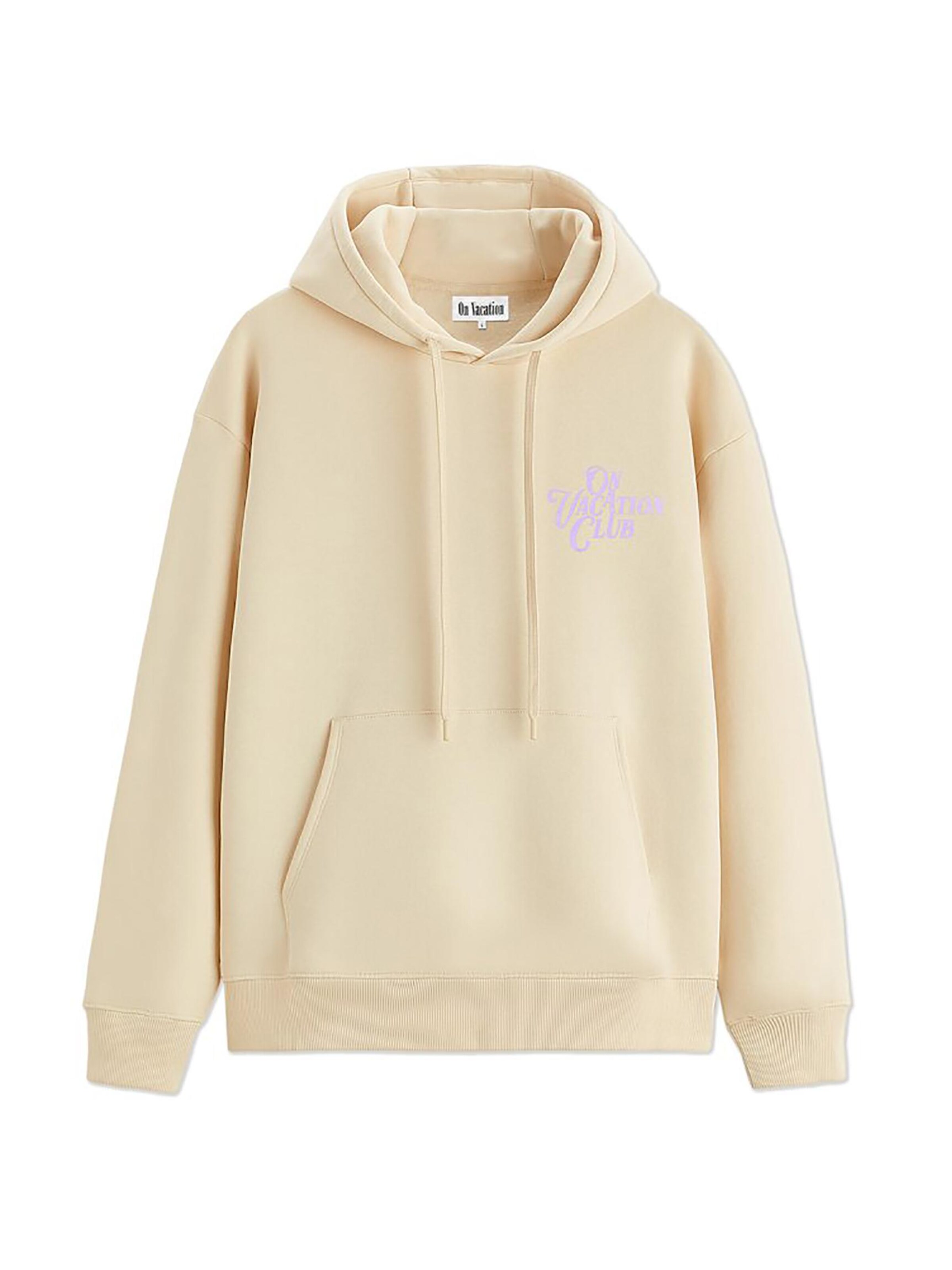 On Vacation Sweatshirt 'Calligraphy' in Beige: front