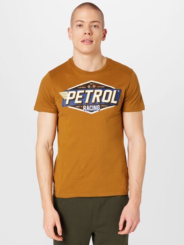 T-Shirt Petrol Industries en marron : devant