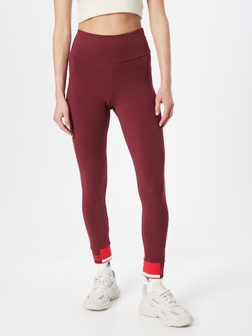 Skinny Leggings 'Ribbed Cuff' di ADIDAS ORIGINALS in rosso: frontale