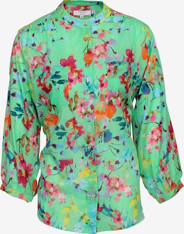 VICCI Germany Leichte Baumwollbluse mit Blumendruck in Grün: Vorderseite