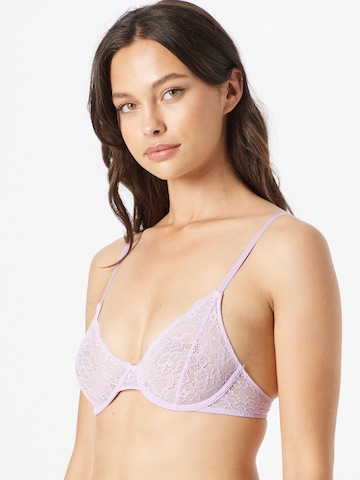 Monki T-shirt Bra in Purple: front